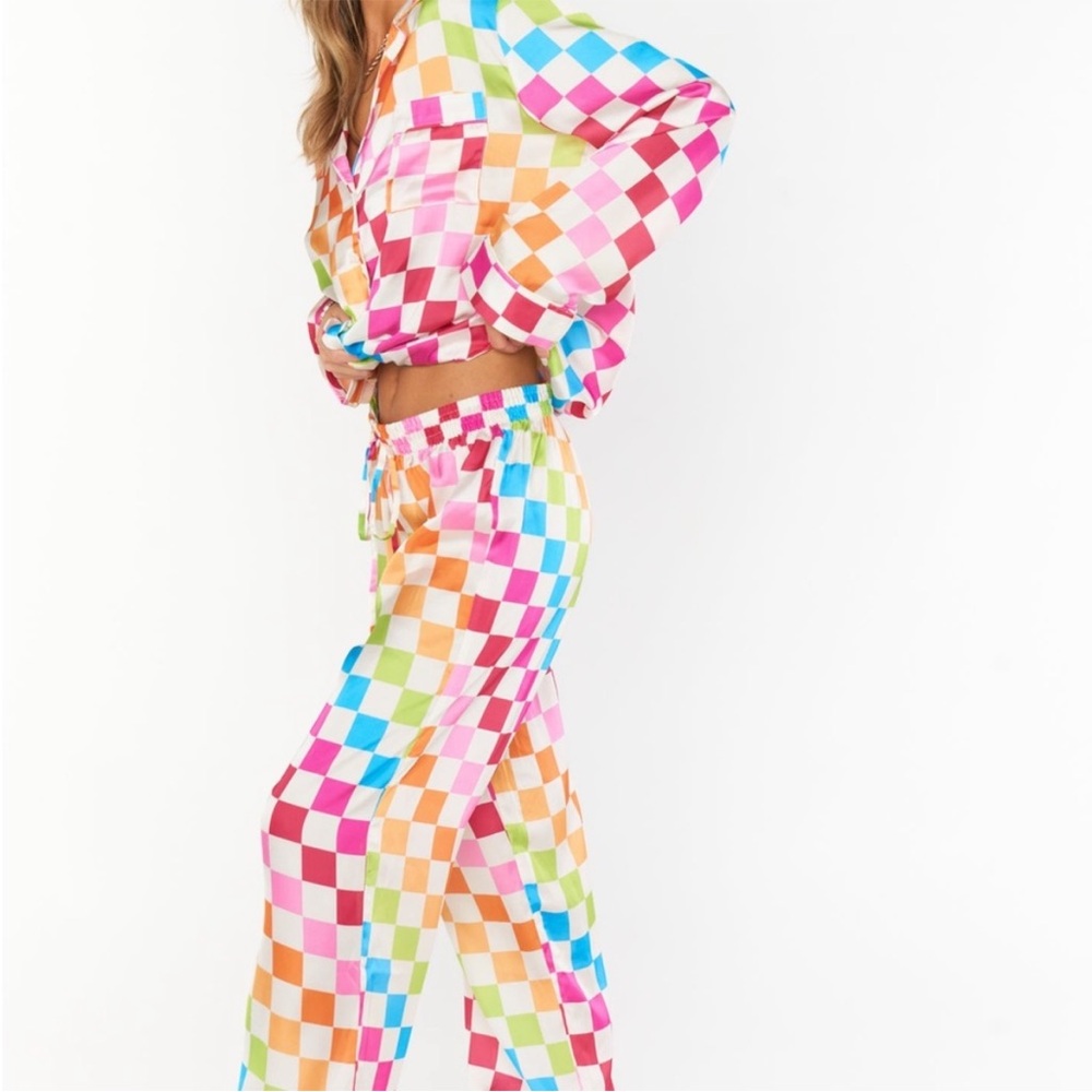 Show Me Your MuMu Colorful Checkered Jumpsuit